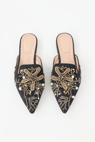 Alberta Ferretti Grosgrain Embellished Mule