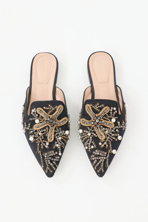 Alberta Ferretti Grosgrain Embellished Mule
