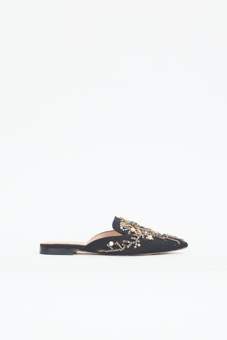 Alberta Ferretti Grosgrain Embellished Mule