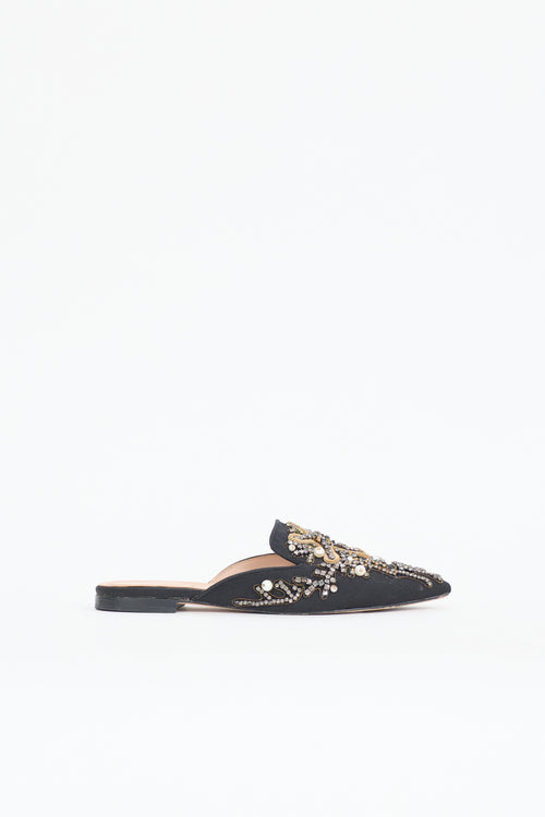 Alberta Ferretti Grosgrain Embellished Mule