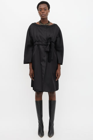 Alberta Ferretti Wool & Silk Tie Coat