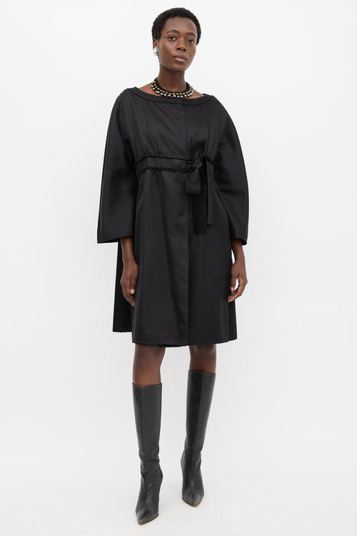 Alberta Ferretti Wool & Silk Tie Coat