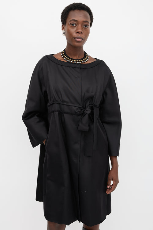 Alberta Ferretti Wool & Silk Tie Coat