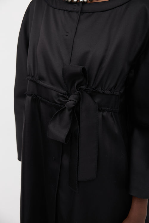 Alberta Ferretti Wool & Silk Tie Coat