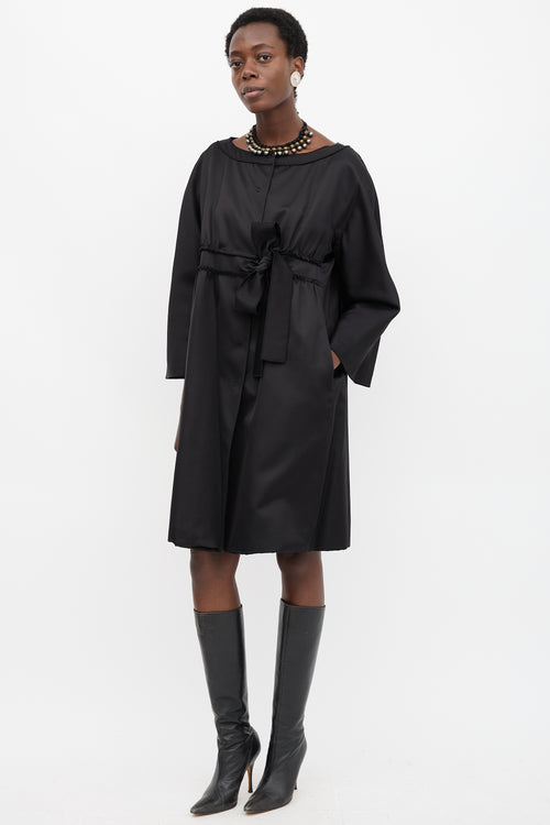 Alberta Ferretti Wool & Silk Tie Coat