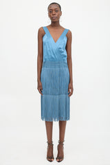 Alberta Ferretti Silk Fringe Dress