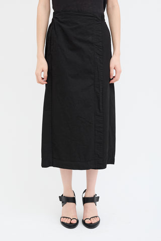 Album Di Famiglia Black Wrap Midi Skirt