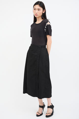 Album Di Famiglia Black Wrap Midi Skirt