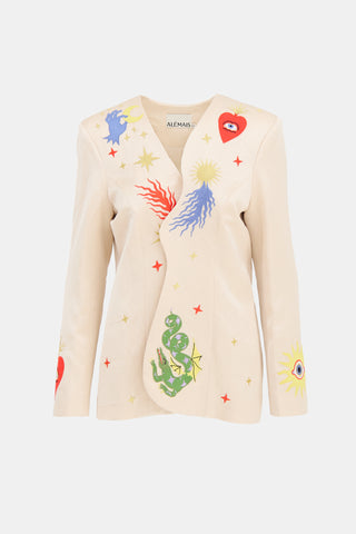 Alémais Embroidered Lou Open Blazer
