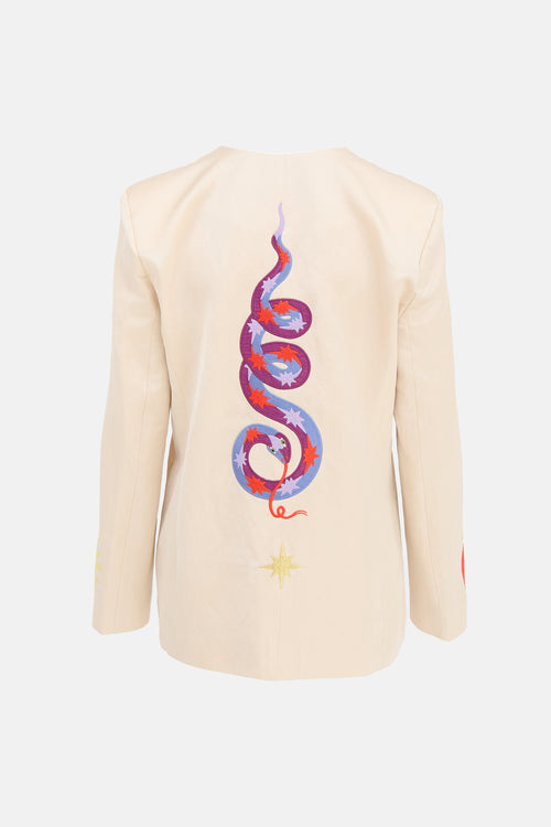 Alémais Embroidered Lou Open Blazer