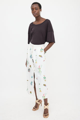 Alemais Flax Embroidered Skirt
