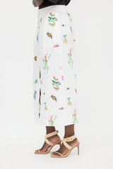 Alemais Flax Embroidered Skirt
