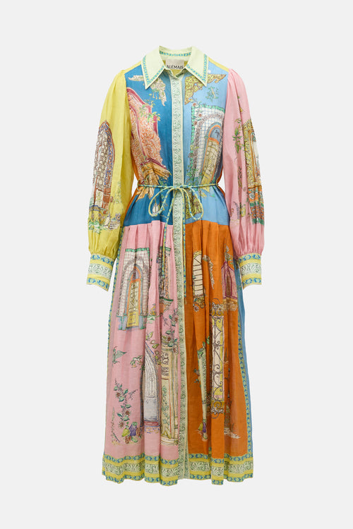 Alemais Ramie Printed Monte Dress