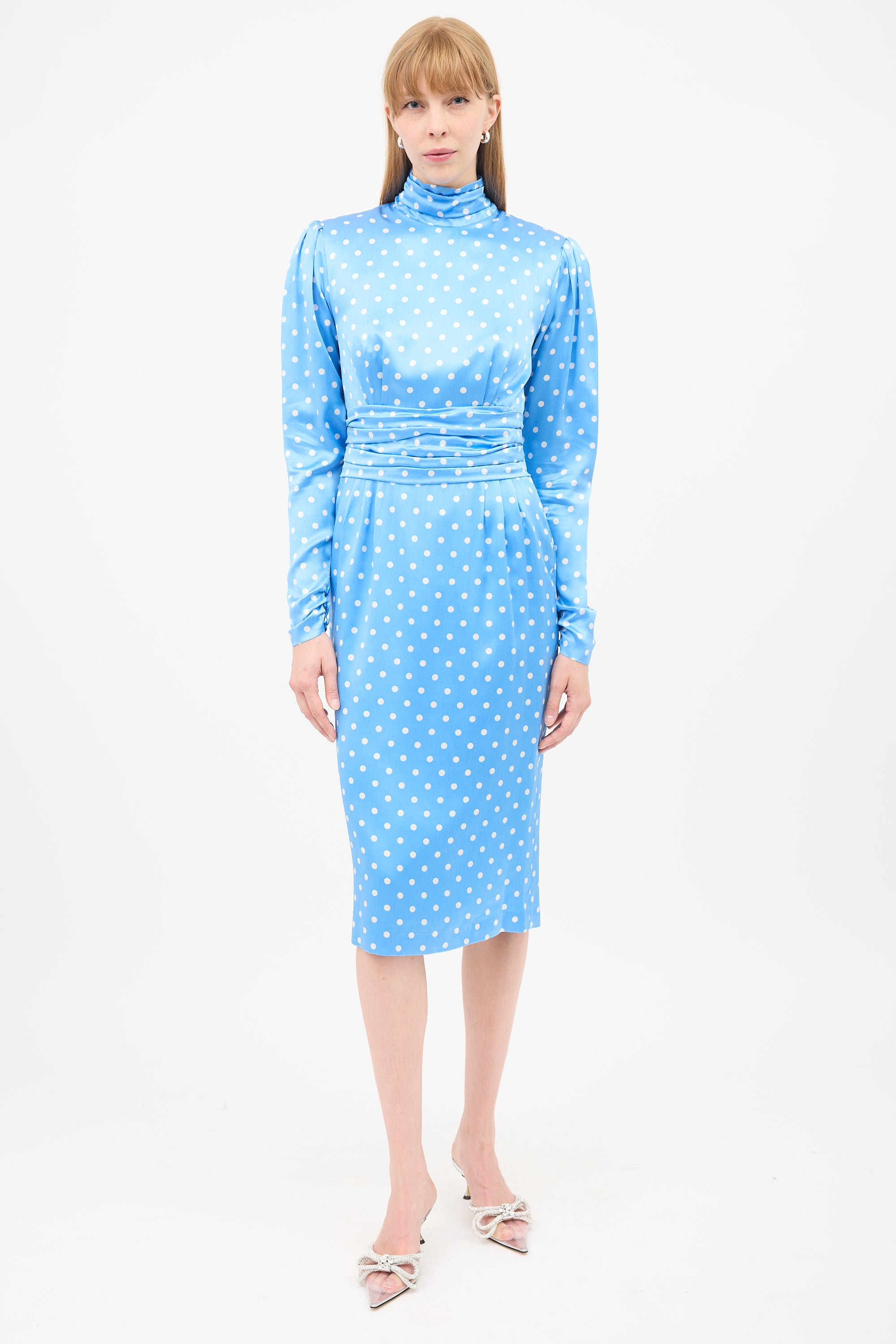 alessandra rich blue polka dot dress Alessandra Rich