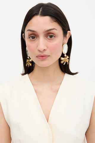 Alessandra Rich Crystal Box Clip On Earrings