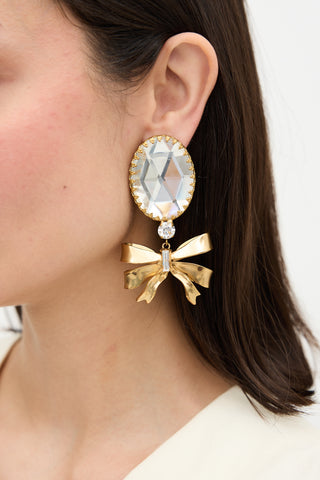 Alessandra Rich Crystal Box Clip On Earrings