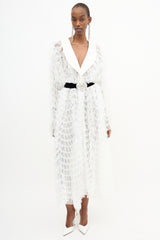 Alessandra Rich Documented Ruffle Tulle Dress