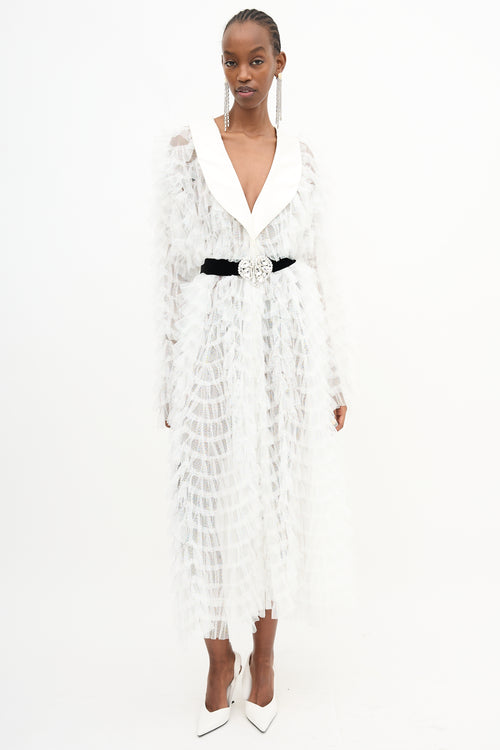 Alessandra Rich Documented Ruffle Tulle Dress
