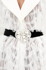 Alessandra Rich Documented Ruffle Tulle Dress