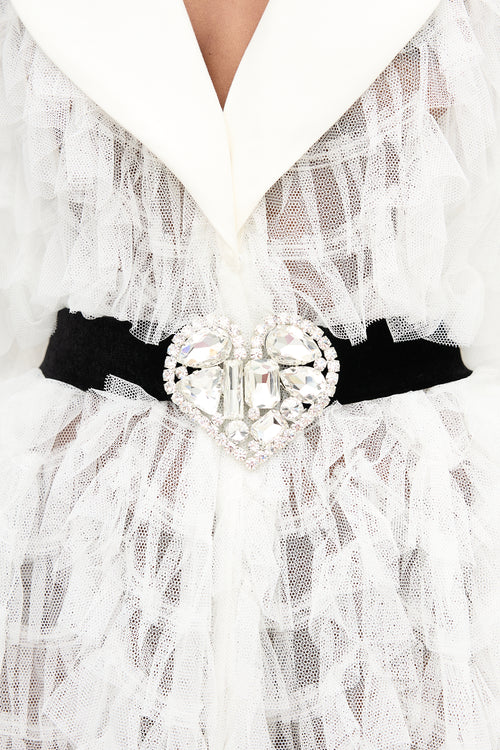 Alessandra Rich Documented Ruffle Tulle Dress