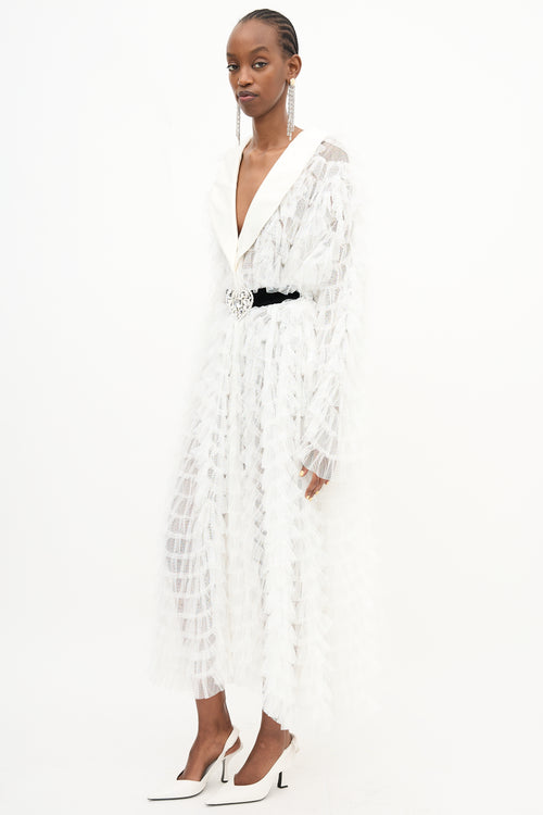 Alessandra Rich Documented Ruffle Tulle Dress