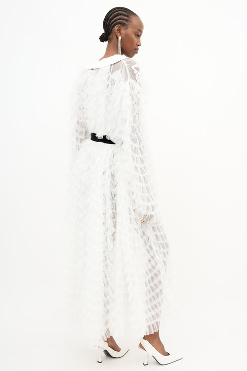 Alessandra Rich Documented Ruffle Tulle Dress