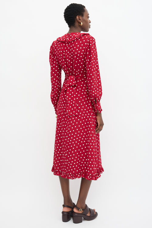 Alessandra Rich Silk Polka Dot Dress