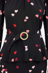 Alessandra Rich Silk Printed Belted Dress