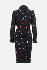 Alessandra Rich Silk Printed Belted Dress