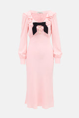 Alessandra Rich Silk Ruffled Dress