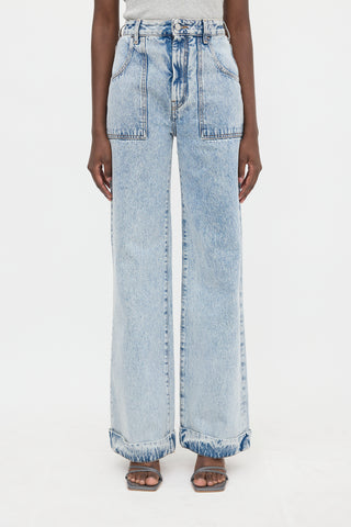 Alessandra Rich Acid Wash Wide Leg Jeans