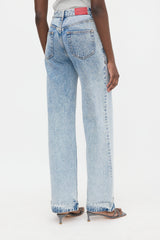 Alessandra Rich Acid Wash Wide Leg Jeans