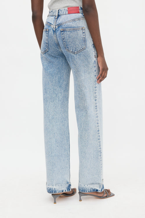 Alessandra Rich Acid Wash Wide Leg Jeans