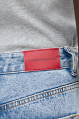 Alessandra Rich Acid Wash Wide Leg Jeans