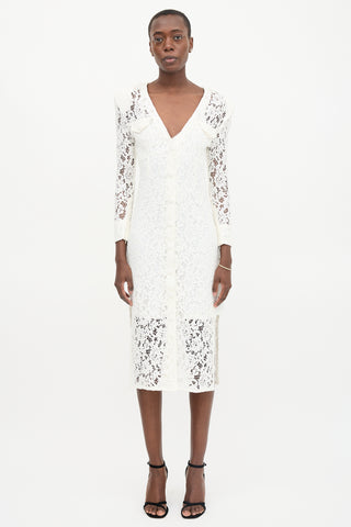 Alessandra Rich FW 2020 Lace Button Front Dress