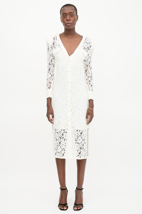 Alessandra Rich FW 2020 Lace Button Front Dress