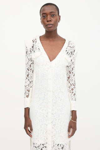 Alessandra Rich FW 2020 Lace Button Front Dress
