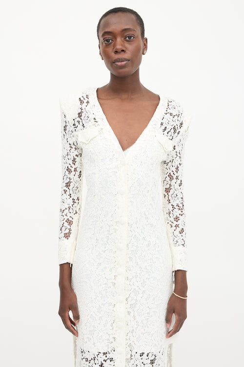 Alessandra Rich FW 2020 Lace Button Front Dress