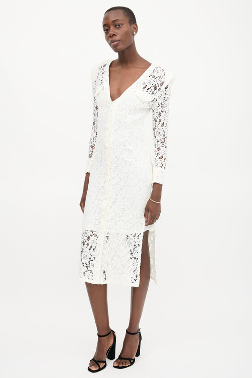 Alessandra Rich FW 2020 Lace Button Front Dress