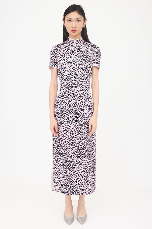 Alessandra Rich Silk Printed Dress