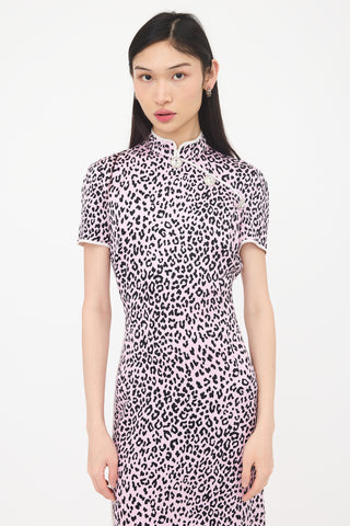 Alessandra Rich Silk Printed Dress
