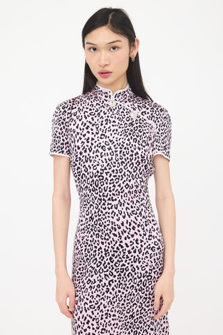 Alessandra Rich Silk Printed Dress