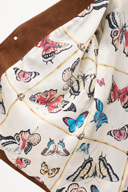 Alessandra Rich Suede Rhinestone Blazer