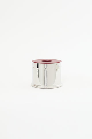 Alessi Burgundy & Stainless Steel Canister