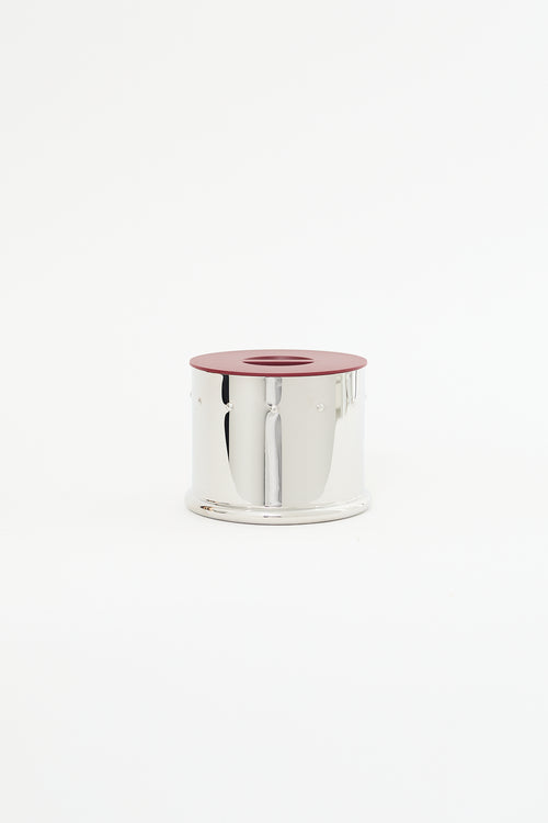 Alessi Burgundy & Stainless Steel Canister