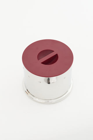 Alessi Burgundy & Stainless Steel Canister