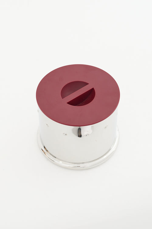 Alessi Burgundy & Stainless Steel Canister