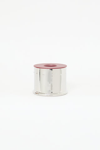 Alessi Burgundy & Stainless Steel Canister