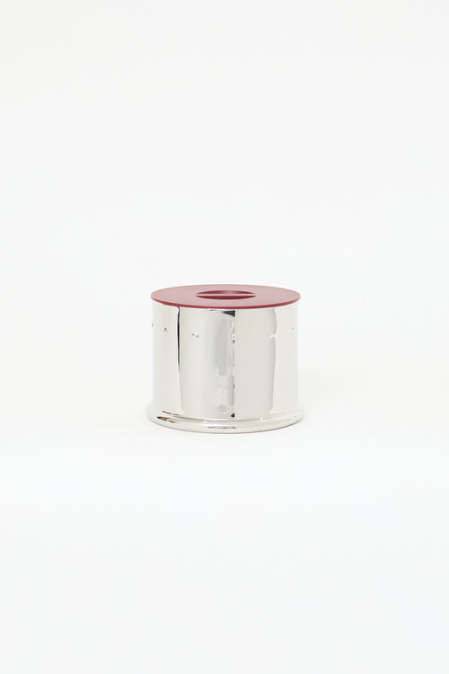 Alessi Burgundy & Stainless Steel Canister