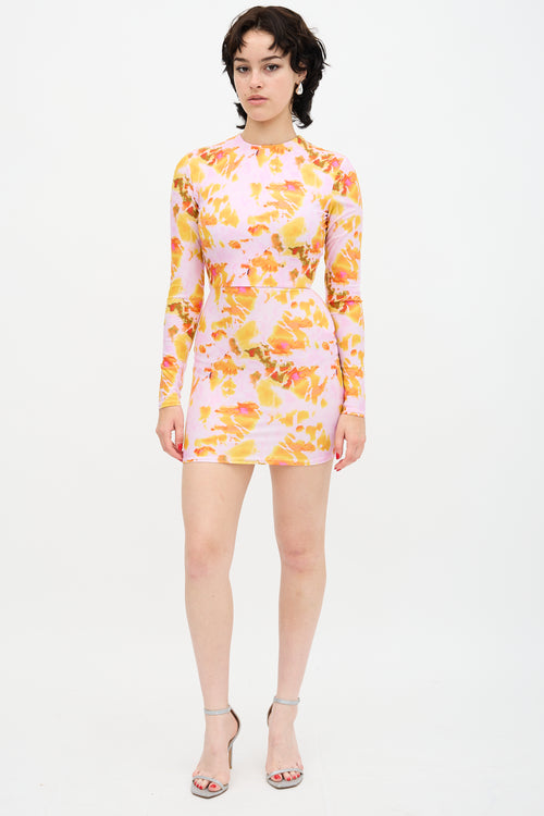 Alex Perry Floral Calla Mini Dress